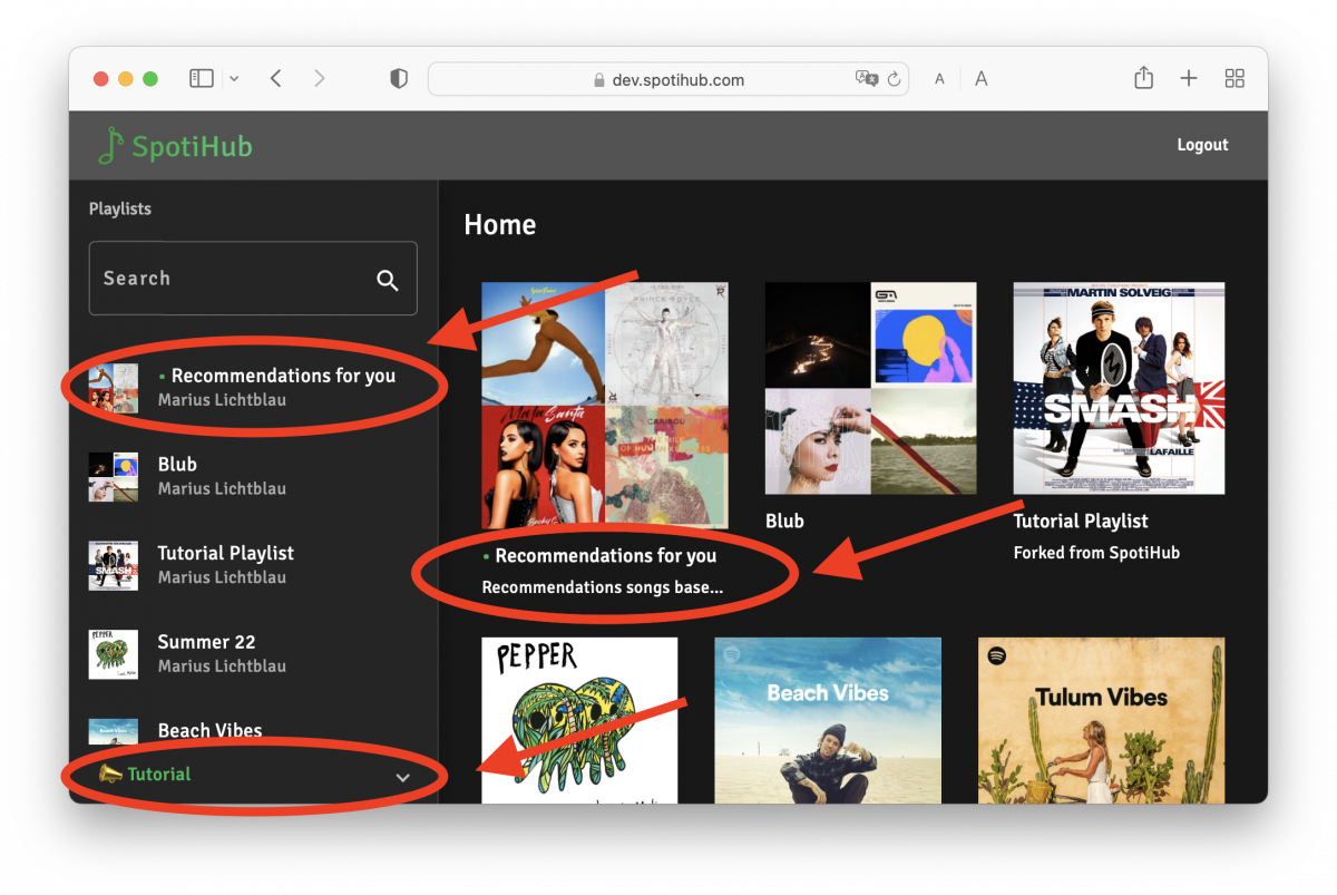 SpotiHub Homepage